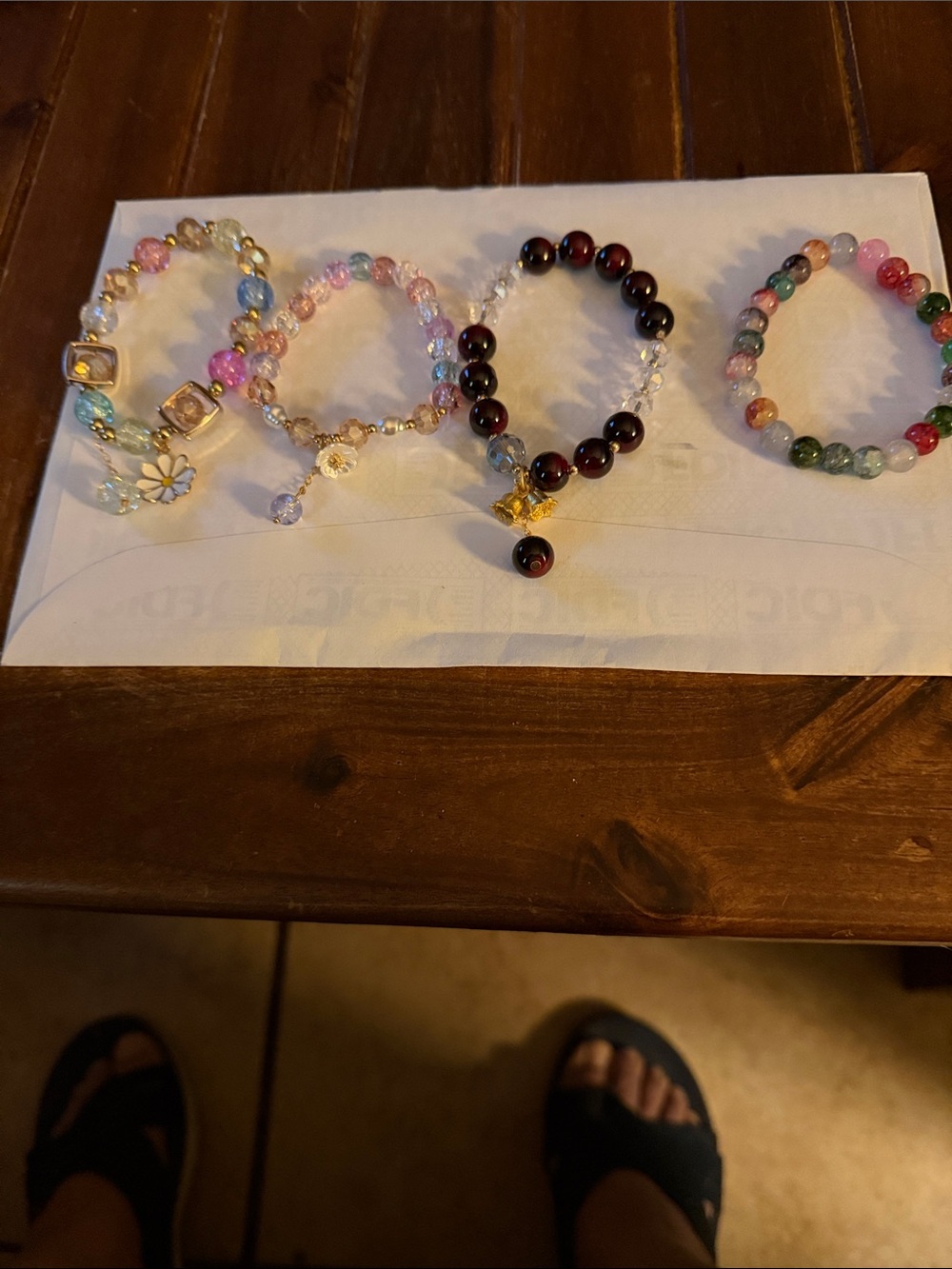 Multicolor Beaded Women's Bracelet Set - of 4 Elegant Stretch Wrist Jewelry